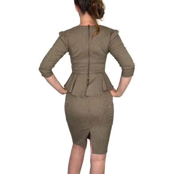 Stop staring peplum houndstooth dress - Picture 3 of 5